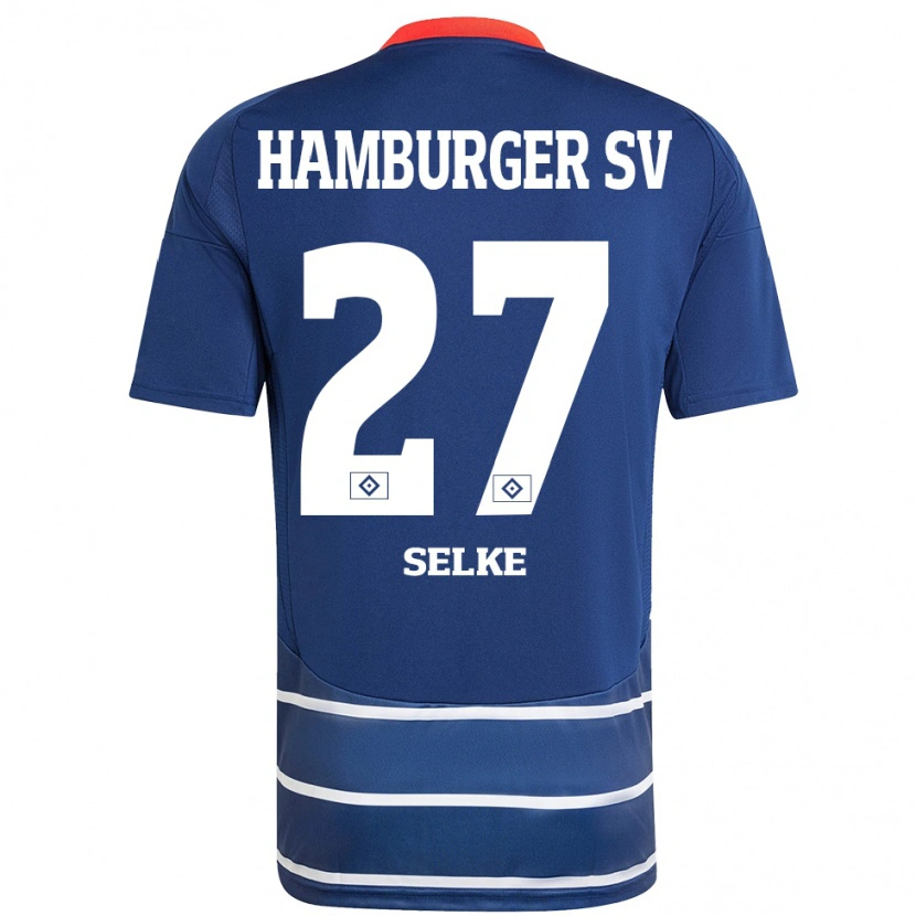 Danxen Kinder Davie Selke #27 Dunkelblau Auswärtstrikot Trikot 2024/25 T-Shirt