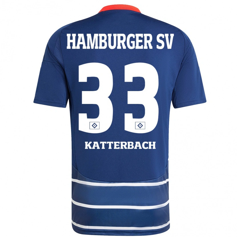 Danxen Kinder Noah Katterbach #33 Dunkelblau Auswärtstrikot Trikot 2024/25 T-Shirt