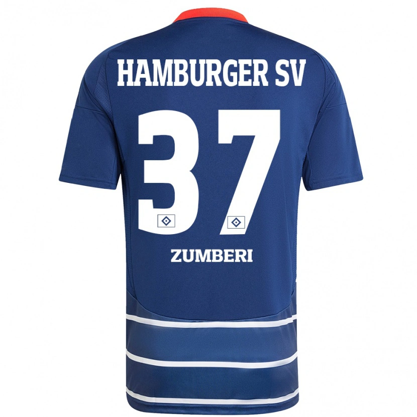 Danxen Kinder Valon Zumberi #37 Dunkelblau Auswärtstrikot Trikot 2024/25 T-Shirt