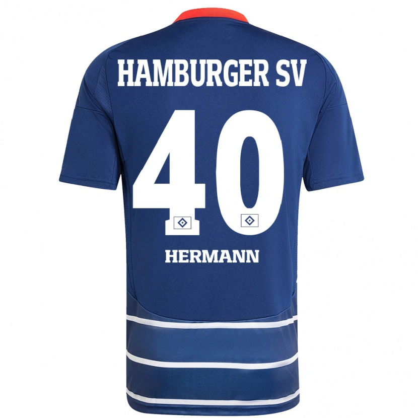 Danxen Kinder Hannes Hermann #40 Dunkelblau Auswärtstrikot Trikot 2024/25 T-Shirt