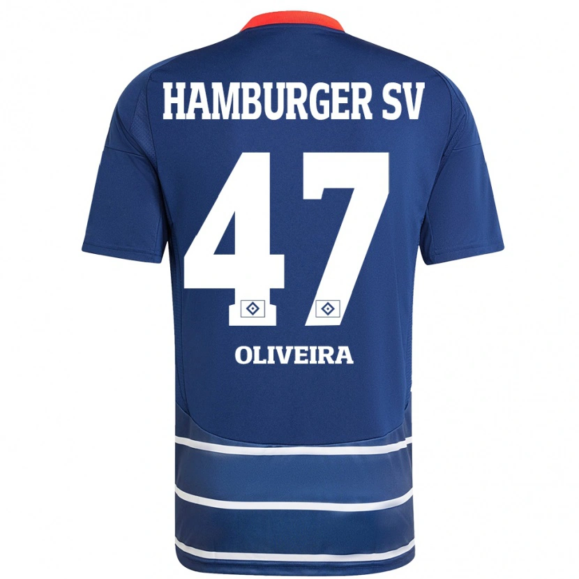 Danxen Kinder Nicolas Oliveira #47 Dunkelblau Auswärtstrikot Trikot 2024/25 T-Shirt