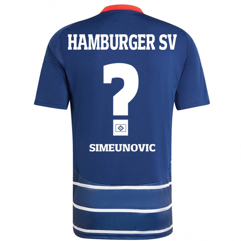 Danxen Kinder Denis Simeunovic #0 Dunkelblau Auswärtstrikot Trikot 2024/25 T-Shirt