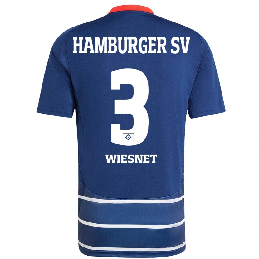 Danxen Kinder Melvin Wiesnet #3 Dunkelblau Auswärtstrikot Trikot 2024/25 T-Shirt