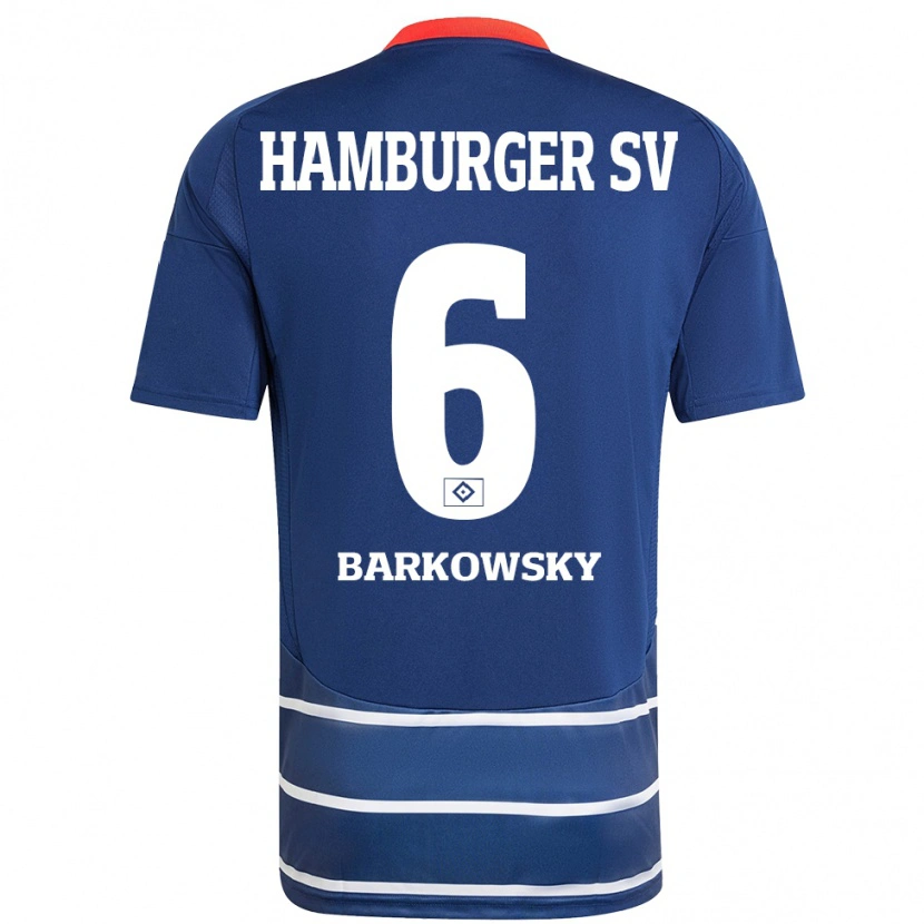 Danxen Kinder Finn Barkowsky #6 Dunkelblau Auswärtstrikot Trikot 2024/25 T-Shirt