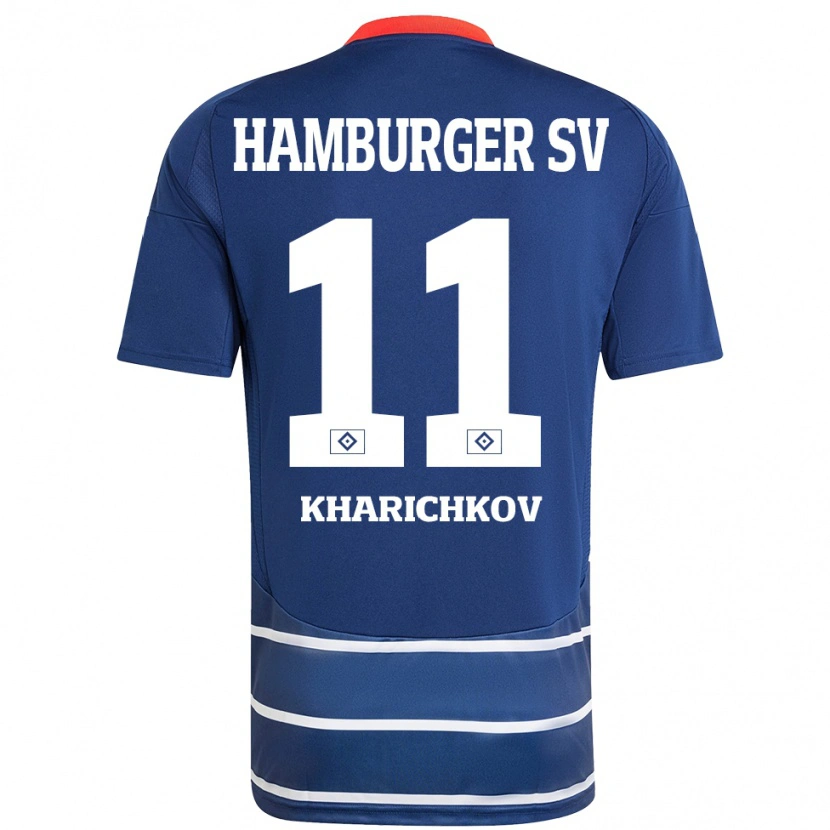 Danxen Kinder Valentyn Kharichkov #11 Dunkelblau Auswärtstrikot Trikot 2024/25 T-Shirt