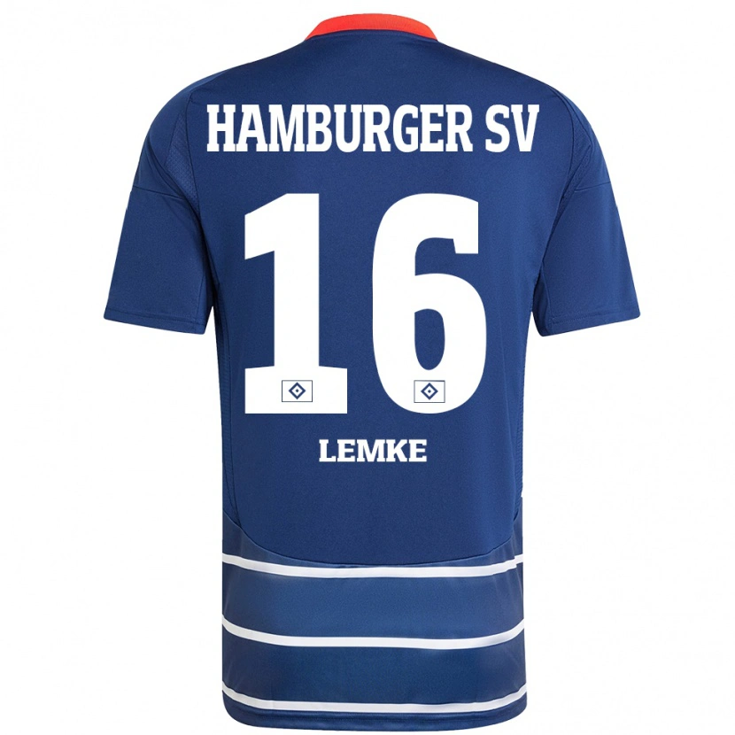 Danxen Kinder Louis Lemke #16 Dunkelblau Auswärtstrikot Trikot 2024/25 T-Shirt