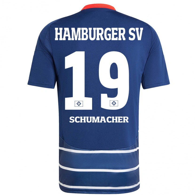 Danxen Kinder Lukas Schumacher #19 Dunkelblau Auswärtstrikot Trikot 2024/25 T-Shirt