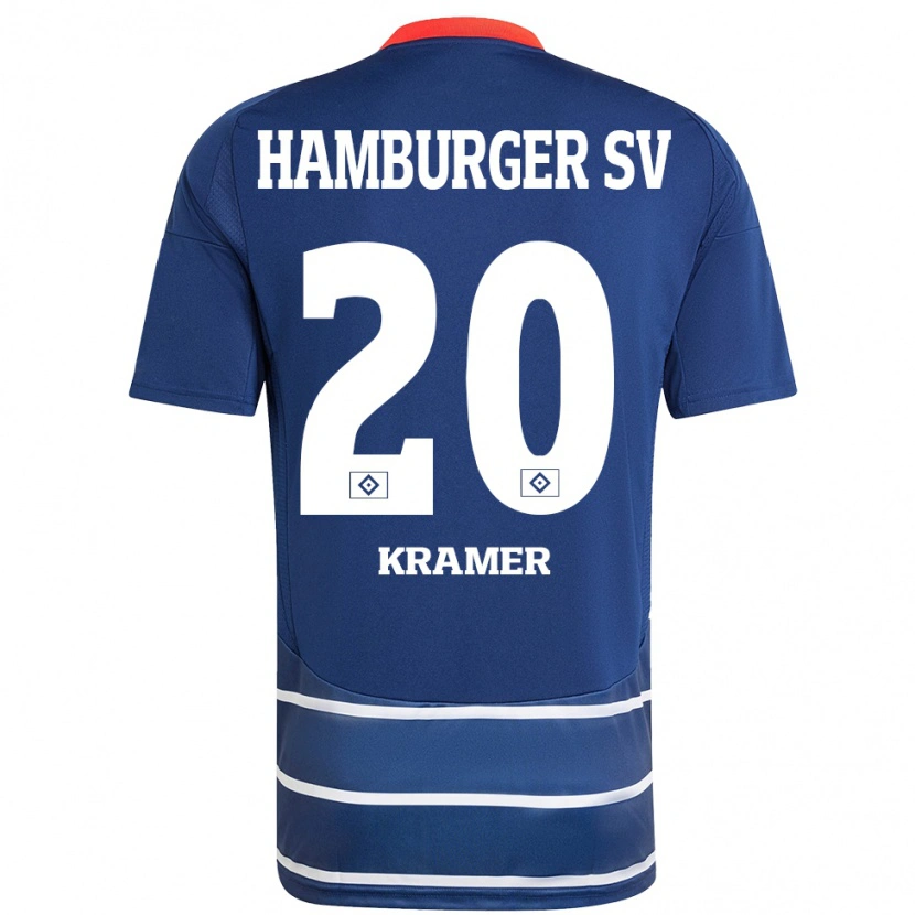 Danxen Kinder Timon Kramer #20 Dunkelblau Auswärtstrikot Trikot 2024/25 T-Shirt