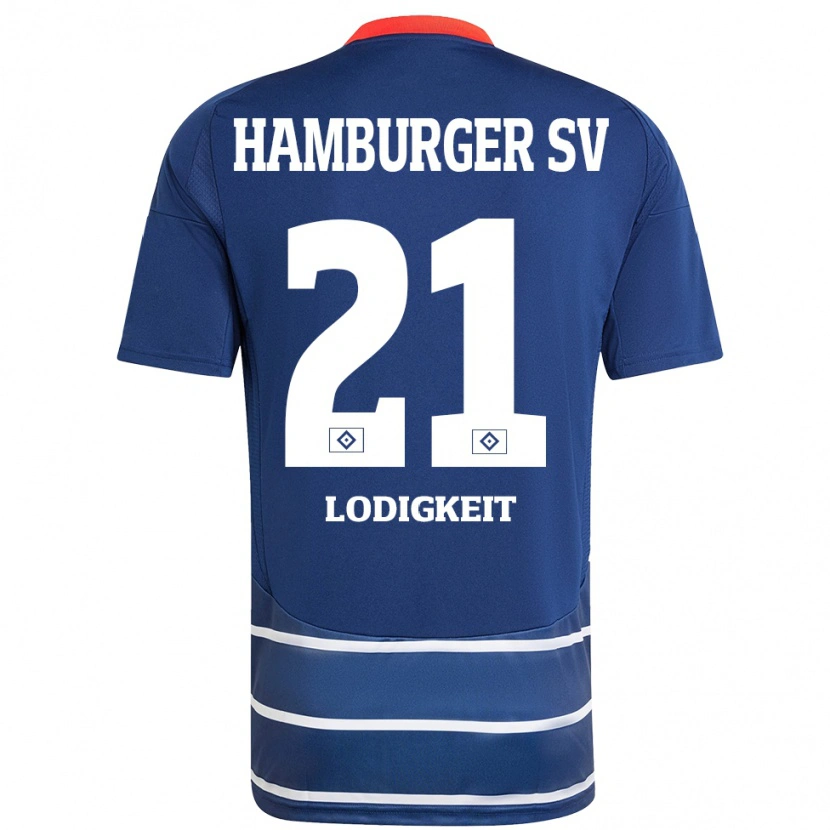 Danxen Kinder Luis Lodigkeit #21 Dunkelblau Auswärtstrikot Trikot 2024/25 T-Shirt