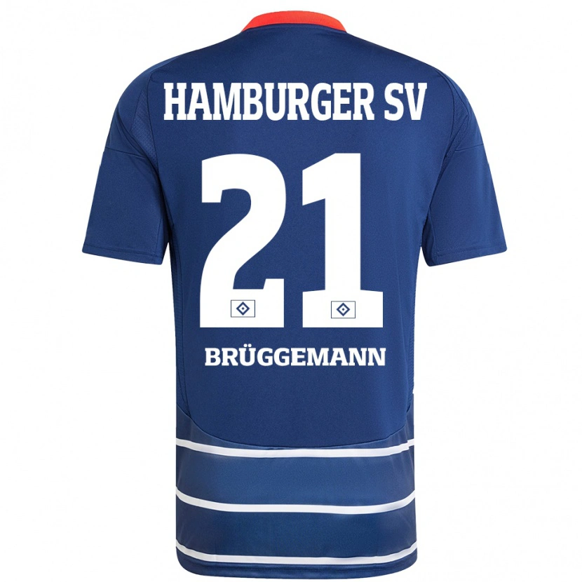 Danxen Kinder William Brüggemann #21 Dunkelblau Auswärtstrikot Trikot 2024/25 T-Shirt