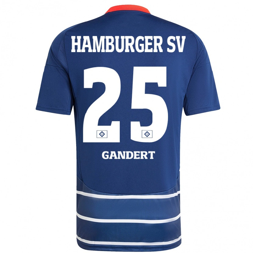 Danxen Kinder Jeremy Gandert #25 Dunkelblau Auswärtstrikot Trikot 2024/25 T-Shirt