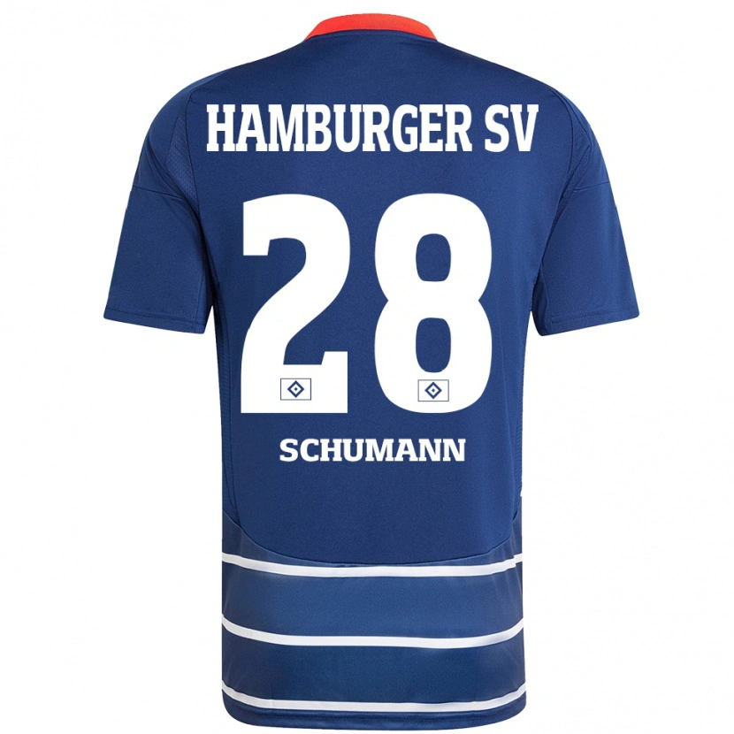 Danxen Kinder Henri Schümann #28 Dunkelblau Auswärtstrikot Trikot 2024/25 T-Shirt