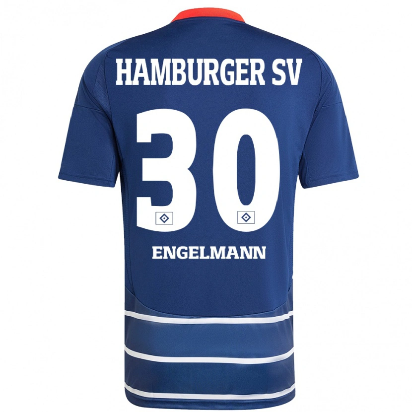 Danxen Kinder Timon Engelmann #30 Dunkelblau Auswärtstrikot Trikot 2024/25 T-Shirt