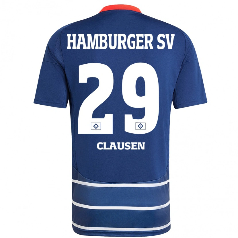 Danxen Kinder Lina Clausen #29 Dunkelblau Auswärtstrikot Trikot 2024/25 T-Shirt