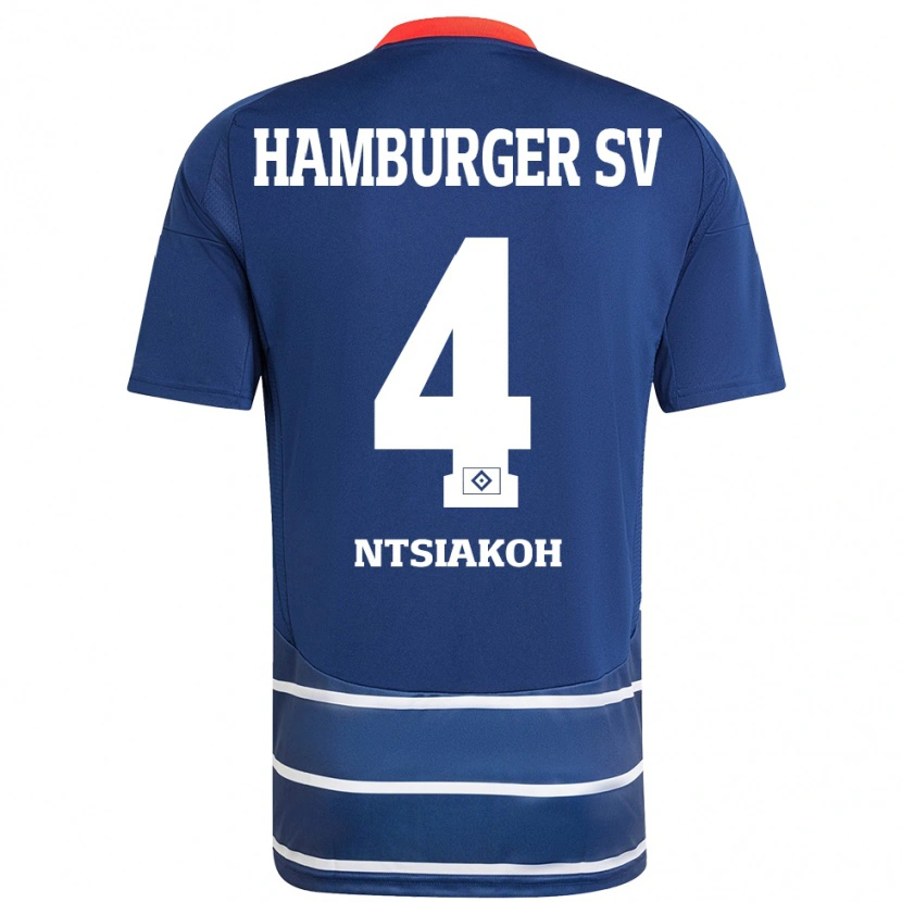 Danxen Kinder Emmanuel Ntsiakoh #4 Dunkelblau Auswärtstrikot Trikot 2024/25 T-Shirt