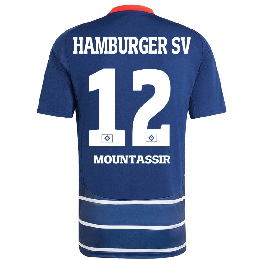 Danxen Kinder Youssef Mountassir #12 Dunkelblau Auswärtstrikot Trikot 2024/25 T-Shirt