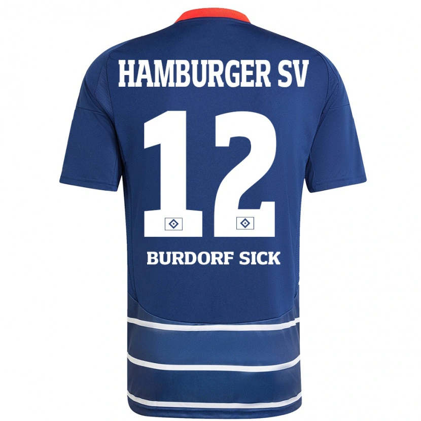 Danxen Kinder Emma Burdorf-Sick #12 Dunkelblau Auswärtstrikot Trikot 2024/25 T-Shirt