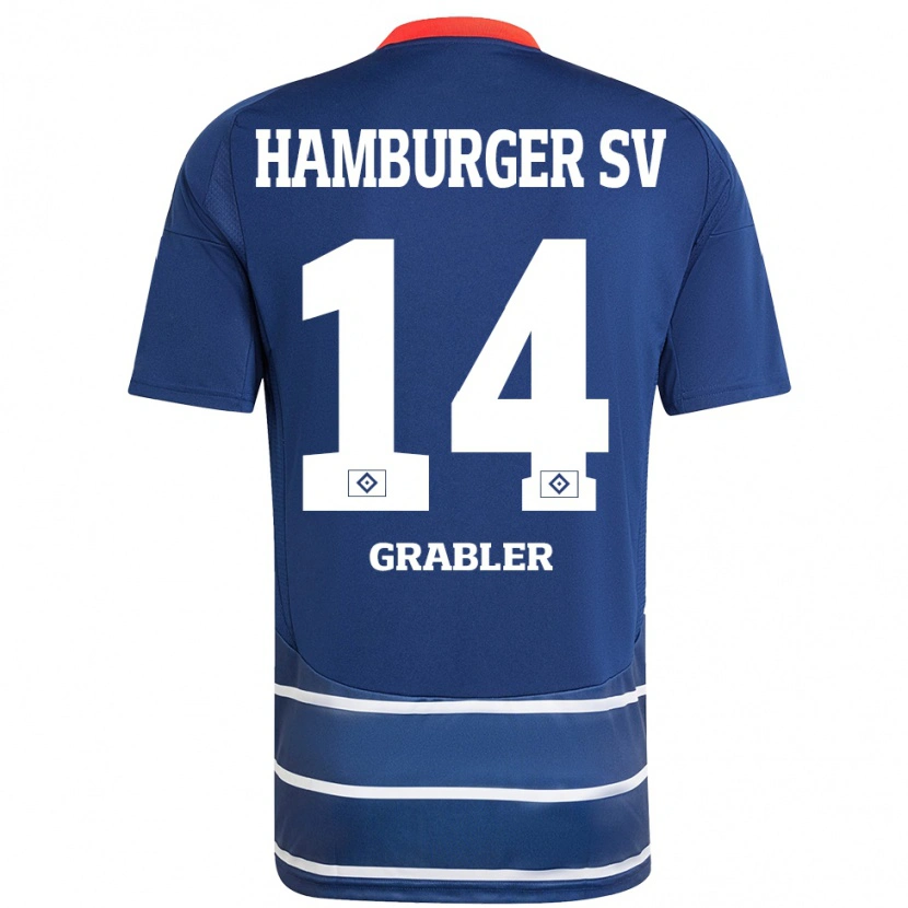 Danxen Kinder Lukne Gräßler #14 Dunkelblau Auswärtstrikot Trikot 2024/25 T-Shirt