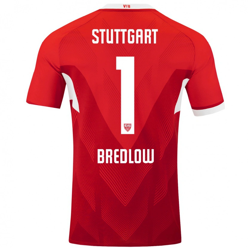 Danxen Kinder Fabian Bredlow #1 Rot Weiß Auswärtstrikot Trikot 2024/25 T-Shirt