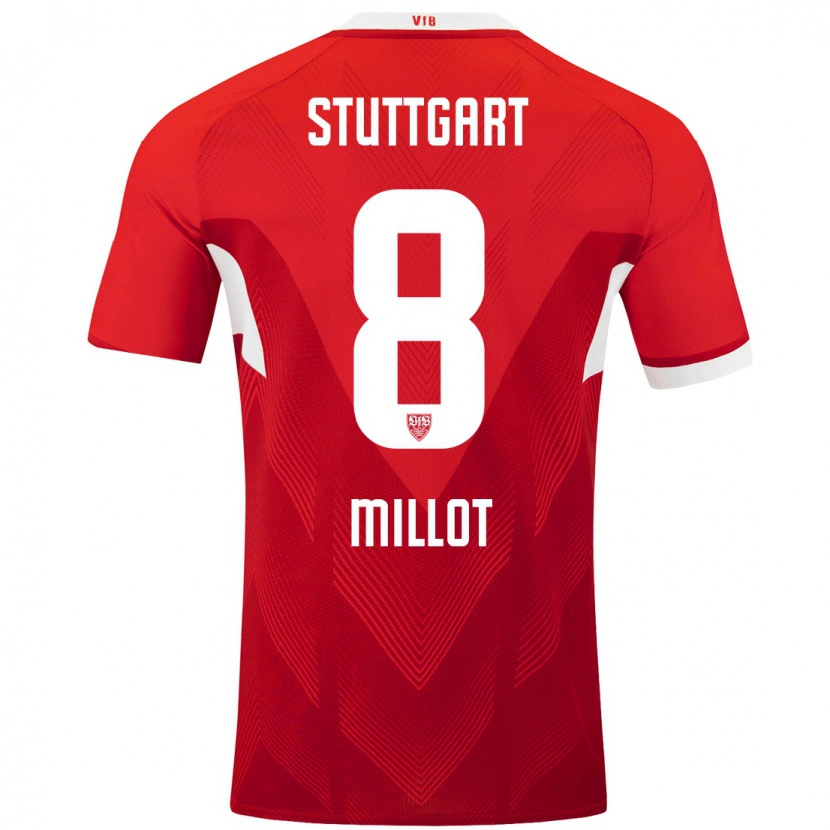 Danxen Kinder Enzo Millot #8 Rot Weiß Auswärtstrikot Trikot 2024/25 T-Shirt