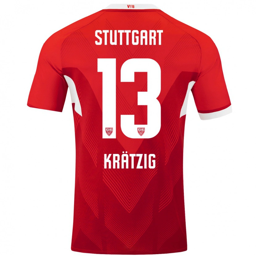 Danxen Kinder Frans Krätzig #13 Rot Weiß Auswärtstrikot Trikot 2024/25 T-Shirt