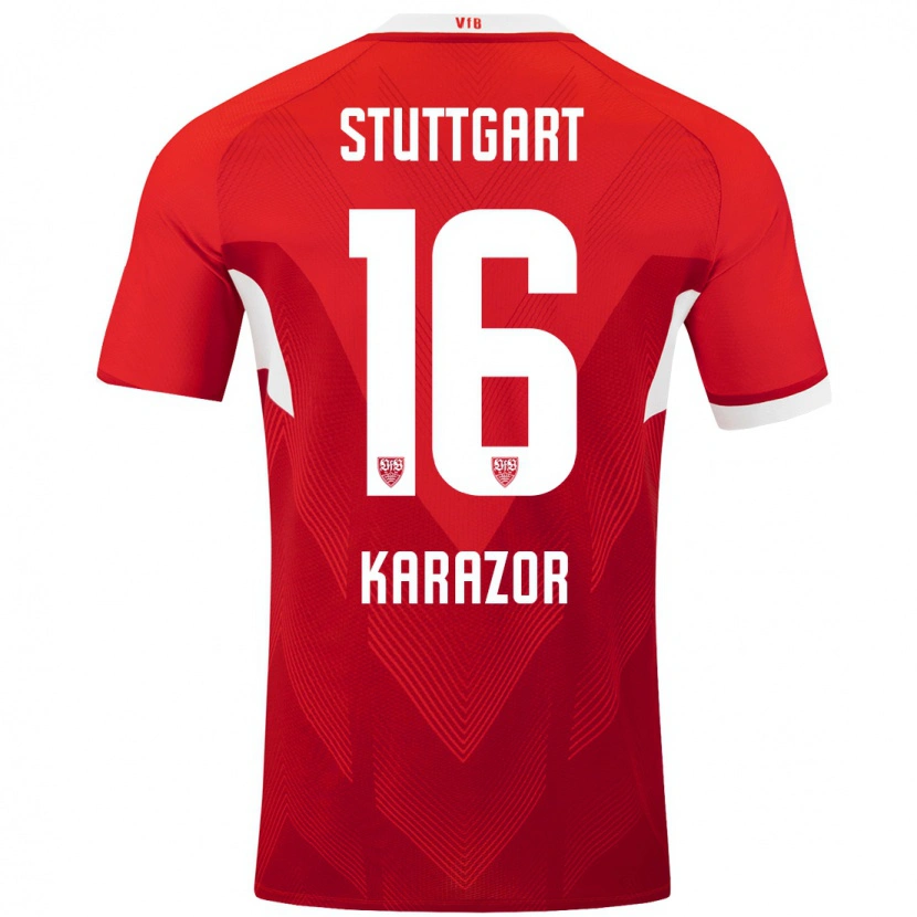 Danxen Kinder Atakan Karazor #16 Rot Weiß Auswärtstrikot Trikot 2024/25 T-Shirt