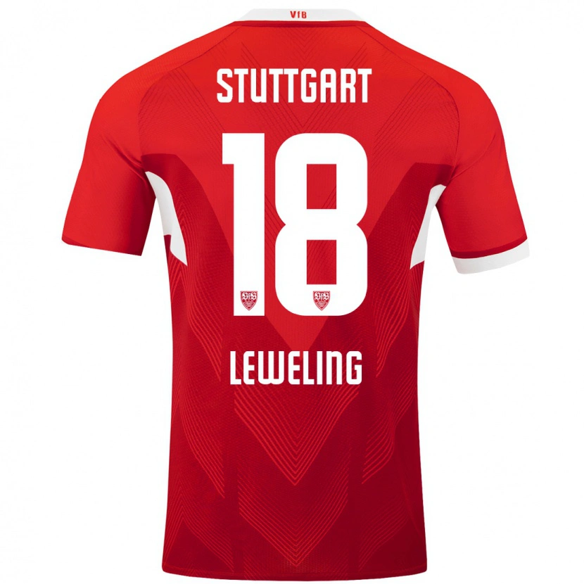 Danxen Kinder Jamie Leweling #18 Rot Weiß Auswärtstrikot Trikot 2024/25 T-Shirt