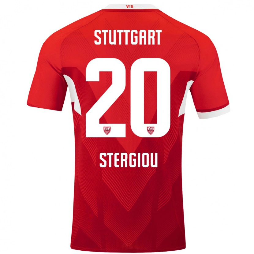 Danxen Kinder Leonidas Stergiou #20 Rot Weiß Auswärtstrikot Trikot 2024/25 T-Shirt