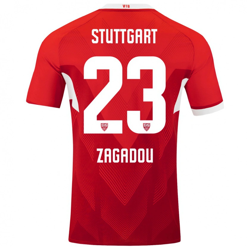 Danxen Kinder Dan-Axel Zagadou #23 Rot Weiß Auswärtstrikot Trikot 2024/25 T-Shirt