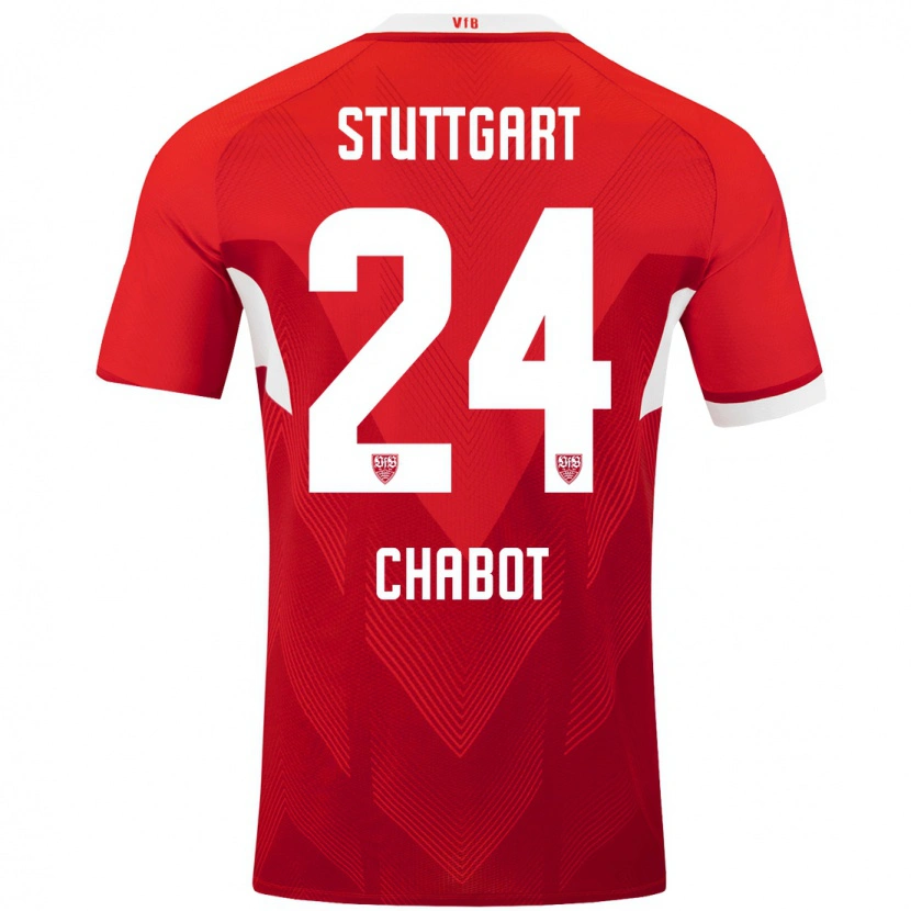 Danxen Kinder Jeff Chabot #24 Rot Weiß Auswärtstrikot Trikot 2024/25 T-Shirt