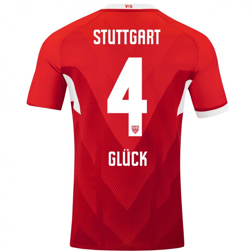 Danxen Kinder Michael Glück #4 Rot Weiß Auswärtstrikot Trikot 2024/25 T-Shirt