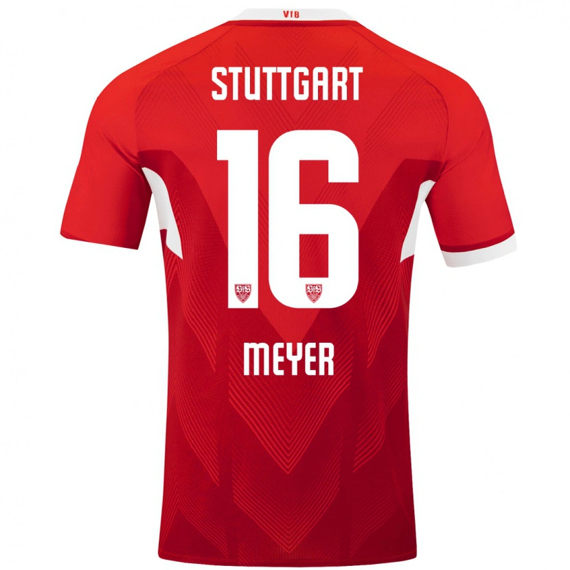 Danxen Kinder Jordan Meyer #16 Rot Weiß Auswärtstrikot Trikot 2024/25 T-Shirt