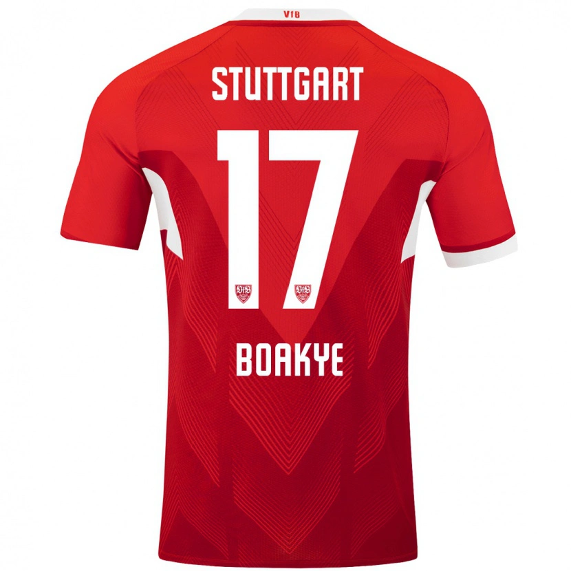 Danxen Kinder Maurice Boakye #17 Rot Weiß Auswärtstrikot Trikot 2024/25 T-Shirt