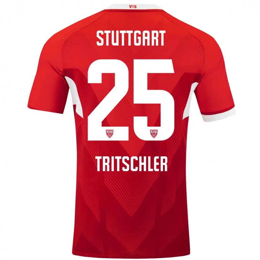 Danxen Kinder David Tritschler #25 Rot Weiß Auswärtstrikot Trikot 2024/25 T-Shirt