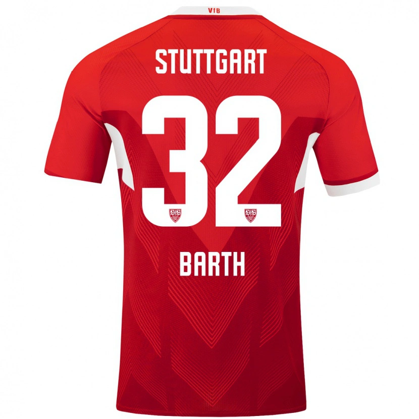 Danxen Kinder Tom Barth #32 Rot Weiß Auswärtstrikot Trikot 2024/25 T-Shirt