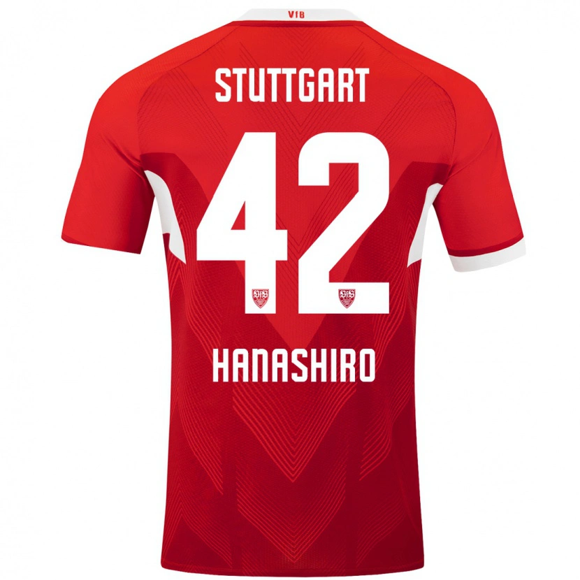 Danxen Kinder Rinto Hanashiro #42 Rot Weiß Auswärtstrikot Trikot 2024/25 T-Shirt