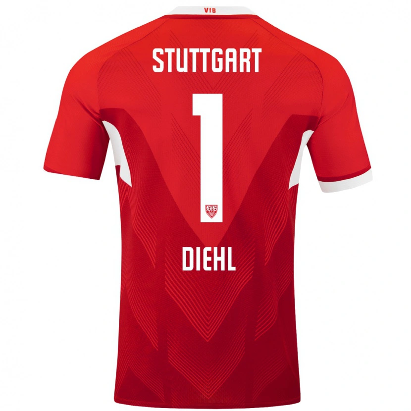 Danxen Kinder Vanessa Diehl #1 Rot Weiß Auswärtstrikot Trikot 2024/25 T-Shirt