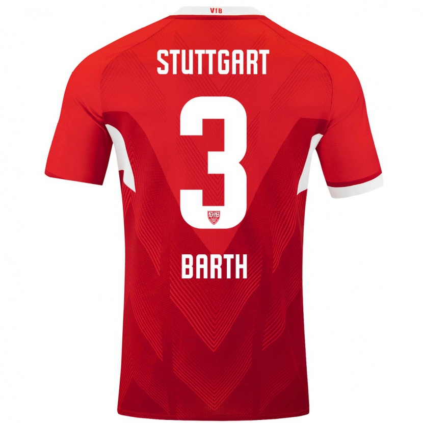 Danxen Kinder Lara Barth #3 Rot Weiß Auswärtstrikot Trikot 2024/25 T-Shirt