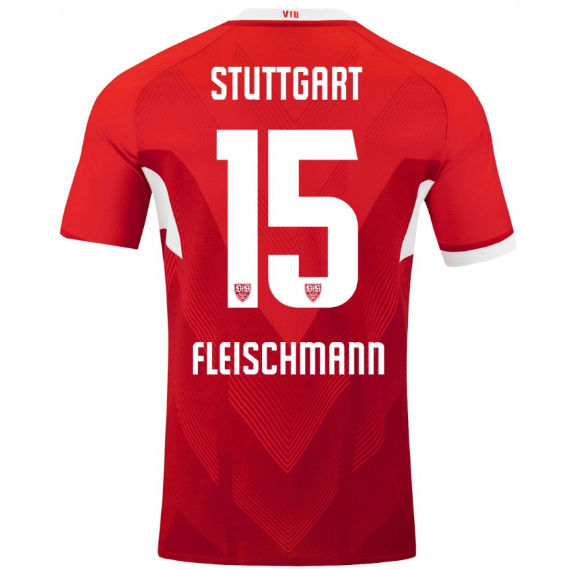 Danxen Kinder Svea Fleischmann #15 Rot Weiß Auswärtstrikot Trikot 2024/25 T-Shirt