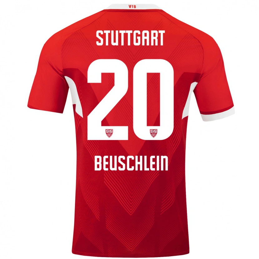 Danxen Kinder Jana Beuschlein #20 Rot Weiß Auswärtstrikot Trikot 2024/25 T-Shirt