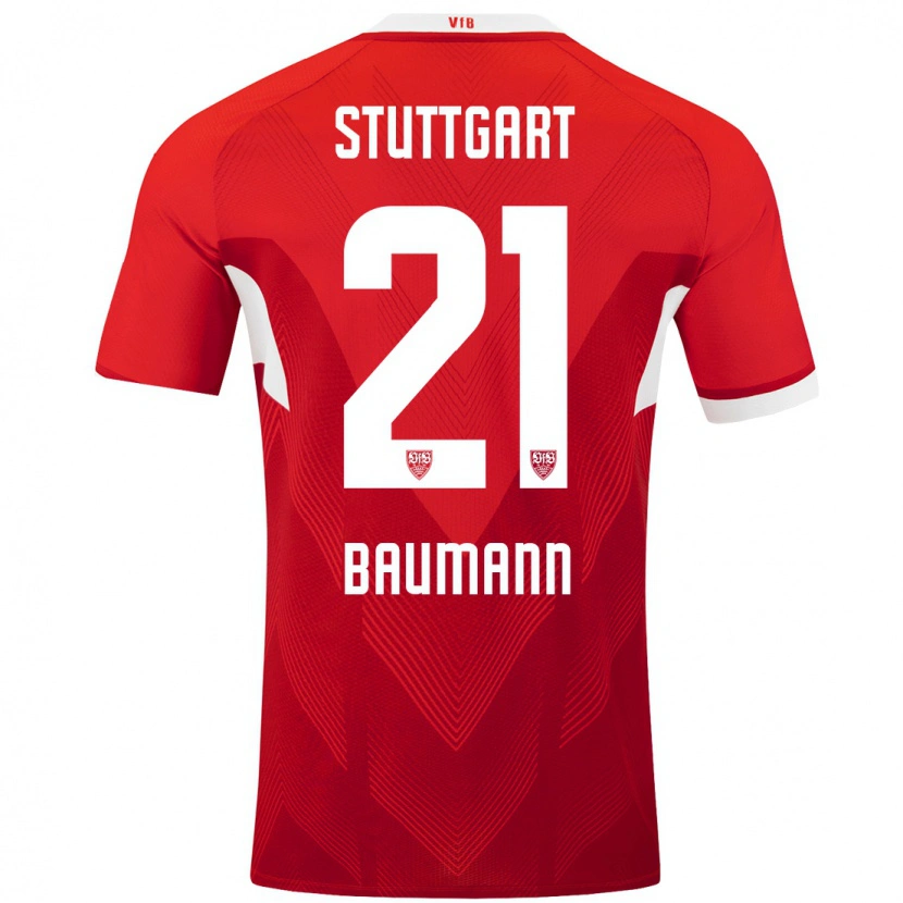 Danxen Kinder Katharina Baumann #21 Rot Weiß Auswärtstrikot Trikot 2024/25 T-Shirt