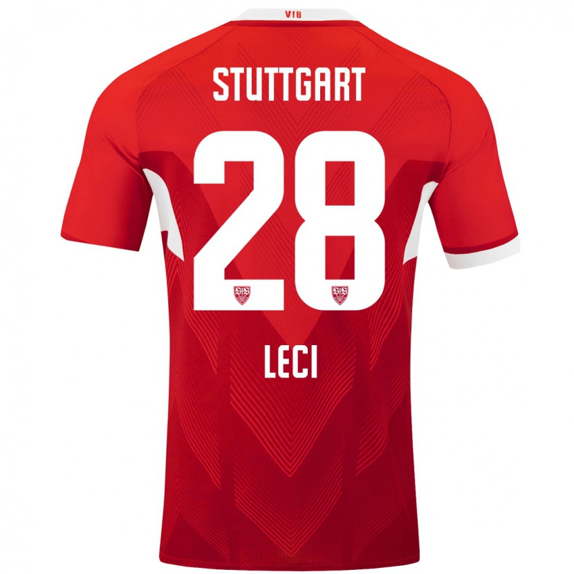 Danxen Kinder Besarta Leci #28 Rot Weiß Auswärtstrikot Trikot 2024/25 T-Shirt