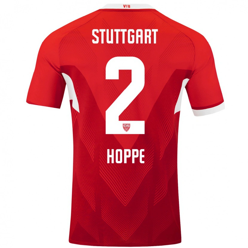 Danxen Kinder Mattis Hoppe #2 Rot Weiß Auswärtstrikot Trikot 2024/25 T-Shirt