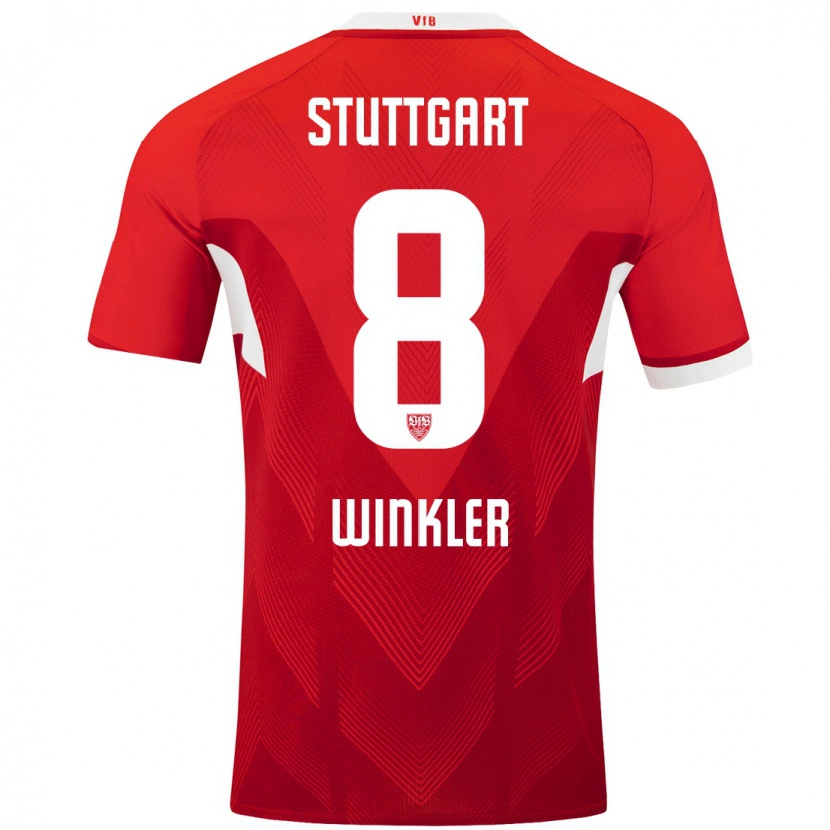 Danxen Kinder Nathan Winkler #8 Rot Weiß Auswärtstrikot Trikot 2024/25 T-Shirt