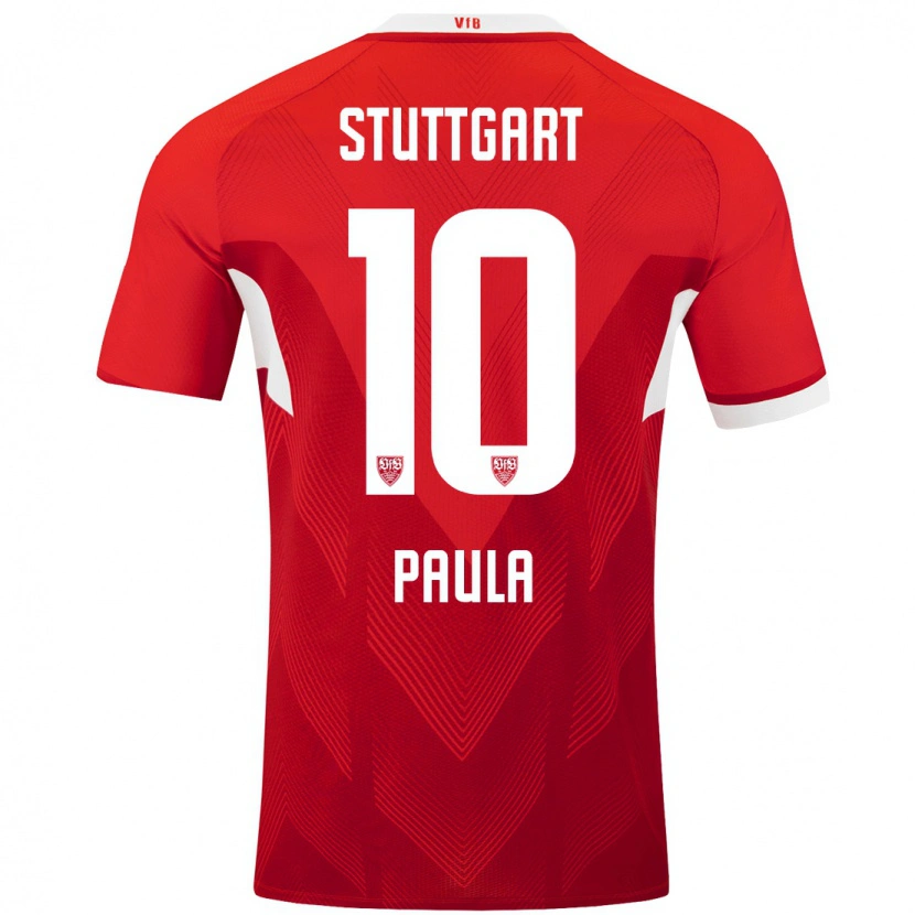 Danxen Kinder Raul Paula #10 Rot Weiß Auswärtstrikot Trikot 2024/25 T-Shirt