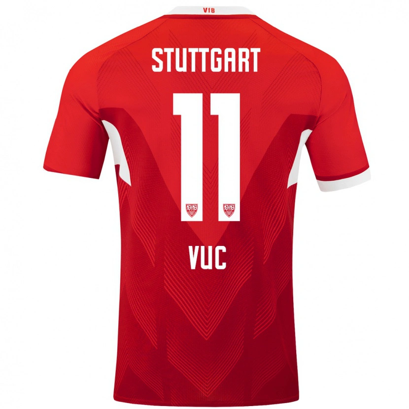 Danxen Kinder Patrick Vuc #11 Rot Weiß Auswärtstrikot Trikot 2024/25 T-Shirt