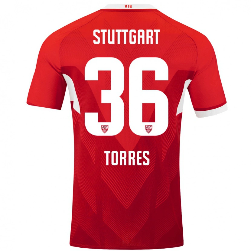 Danxen Kinder Yohann Torres #36 Rot Weiß Auswärtstrikot Trikot 2024/25 T-Shirt