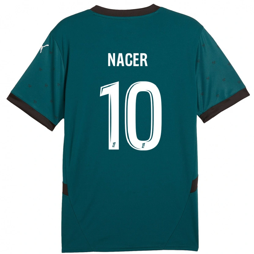 Danxen Kinder Myriem Nacer #10 Dunkelgrün Auswärtstrikot Trikot 2024/25 T-Shirt