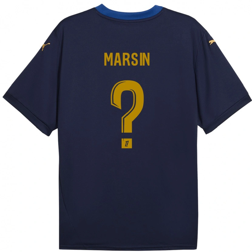 Danxen Kinder Antonin Marsin #0 Marineblau Gold Auswärtstrikot Trikot 2024/25 T-Shirt