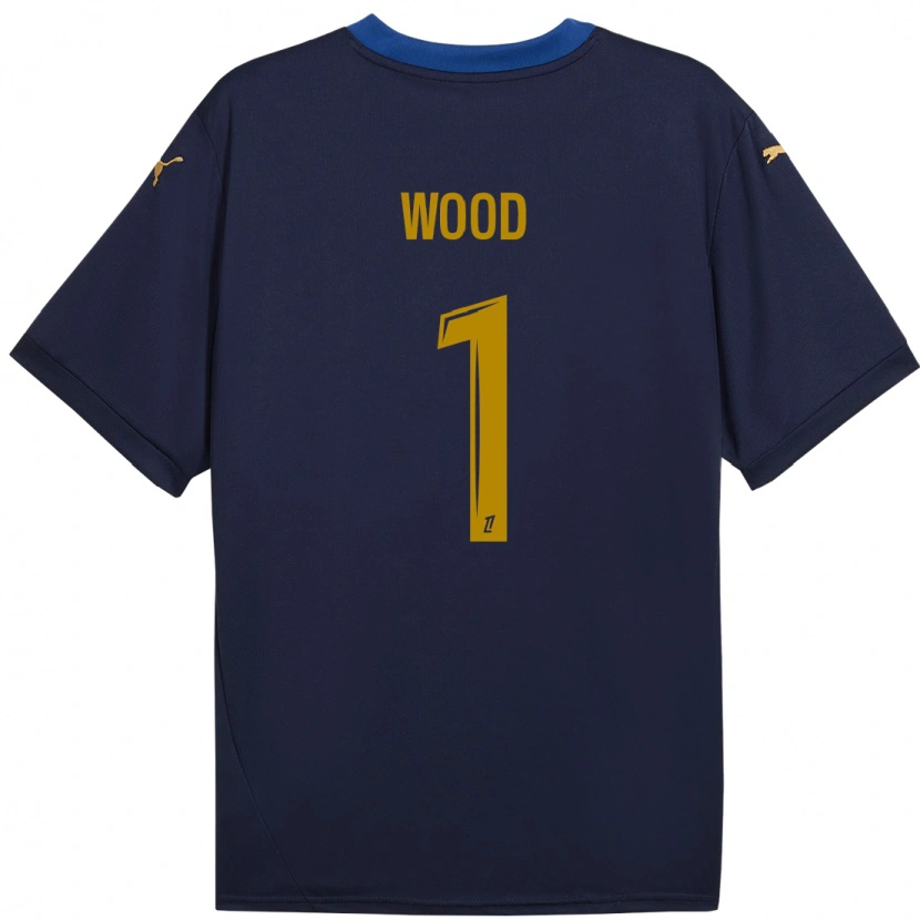 Danxen Kinder Mackenzie Wood #1 Marineblau Gold Auswärtstrikot Trikot 2024/25 T-Shirt